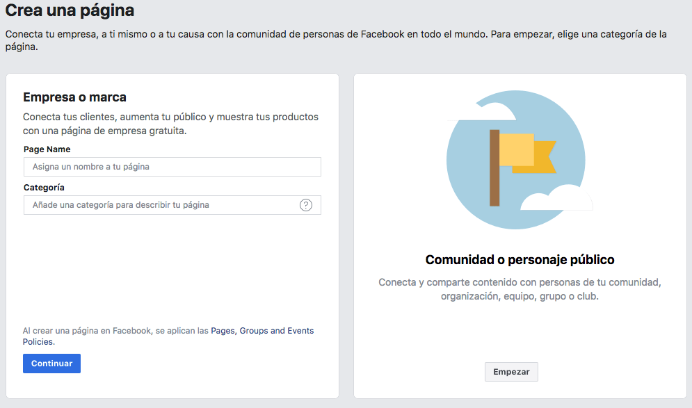 Cómo crear una página en Facebook